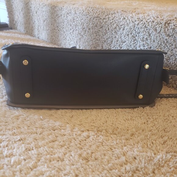 Coach Dreamer 36 Color Block Exotic Gray and Black Leather Satchel - Picture 4 of 7